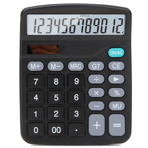 Calculator Student Exam Medium Large Screen Office Finance Cashier Power 12 Bit Black Computer