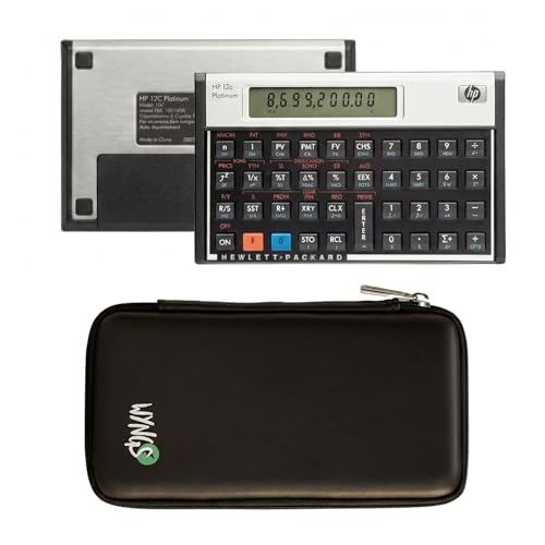 HP 12C Platinum Financial Calculator + WYNGS Protective Case Black