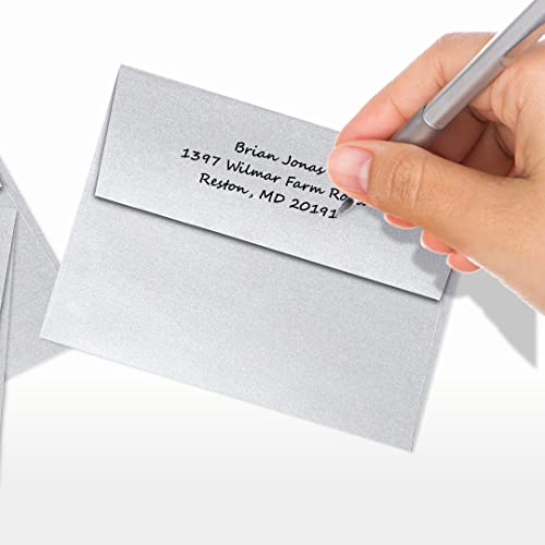 LUXPaper A2 Invitation Envelopes | Peel & Press | 4 3/8" x 5 3/4" | Silver Metallic | 80lb. Text | 250 Qty