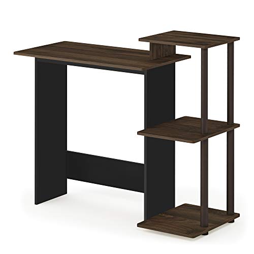 Furinno Efficient 29-Inch Computer Desk with 3-Tier Shelf, Brown Walnut