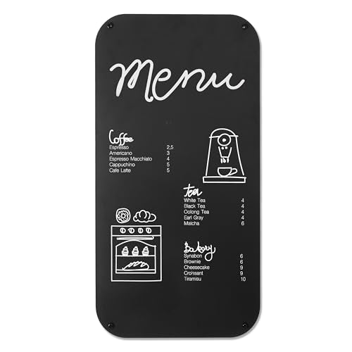 Ashton Modern Metal Magnetic Chalkboard, 17x31.5 Inch - Rounded Corner