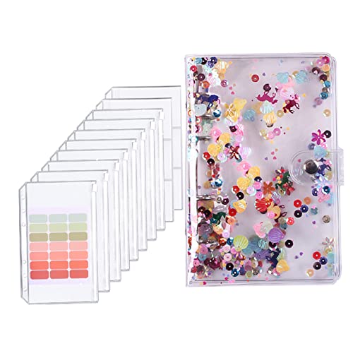 4 Sets A6 Account Bulk Notebooks Clear Zipper Pouches A6 Binders Money Binder A6 Pu Leather Binder A6 Binder Budget Planner Office Accessories Binder Notebook Pocket PVC (Assorted Color 2x3p