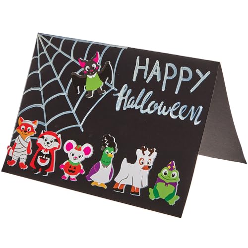 Baker Ross FN287 Halloween Forest Animals Foam Stickers - Pack of 150, Halloween Stickers for Kids
