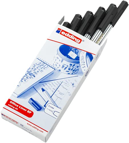 edding 89 Office Liner EF Pen - Black (Pack of 10)