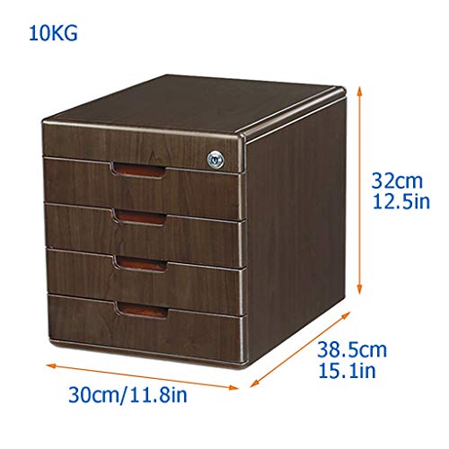 EliteBloom Durable Desktop Drawer Organizer - Wooden File Cabinet/Desktop Storage Cabinet/Data Cabinet, 5/4/3 Tier with Lock.,3 Drawers
