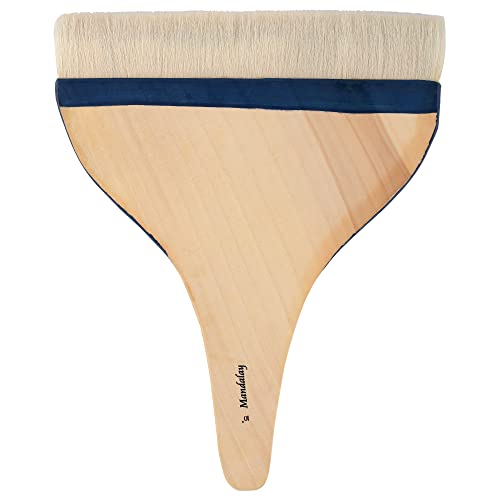 Creative Mark Mandalay Professional Goat Hair Hake Brush - 10" Wide Paint Brush with Paddle Handle for Professional Artists - Soft Natural Bristles Ideal for Sumi-e and Color Washes