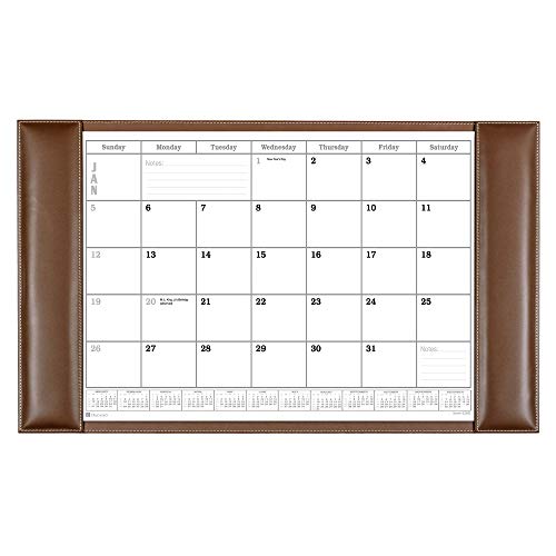 Dacasso Leather Desk Calendar pad, Rustic Brown, 34x20 (P3250)