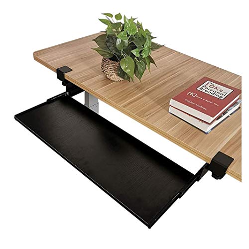 AUGUSE Keyboard Tray Drawer, Keyboard Platform Sliding Keyboard Tray Under Desk Mount Computer Keyboard and Mouse Extender Pull Out Platform Drawer