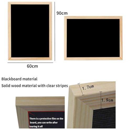 JKSVTF Chalk Board Outdoor Chalkboard Blackboard Chalkboards Magnetic Dry Wipe Pen Paint Black Erasers Magnets Erasable Border Wooden Single Side Wall-Mounted Magnetic (Green 60x90cm)