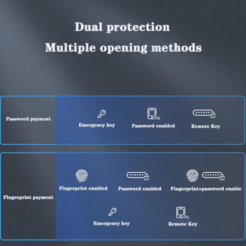 BVFNKQSC Digital Safe with Keypad and Dual Alarm System Silent Feature LED Light Home Hotel Office for Money Storage Fingerprint Lock Intelligent Hidden File Cabinet,H