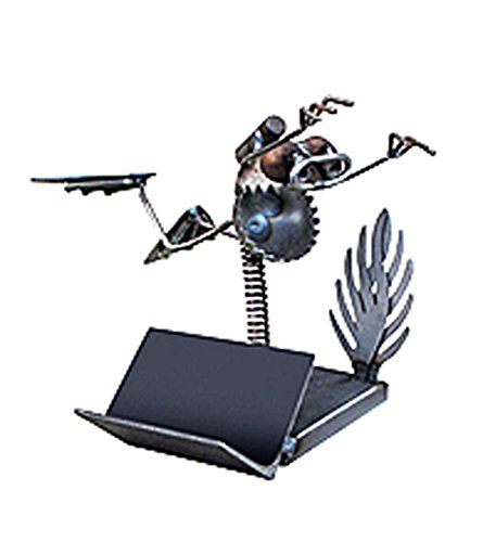 Sugarpost Gnome Be Gone Mini Desk Diver Business Card Holder Welded Scrap Metal Art Sculpture