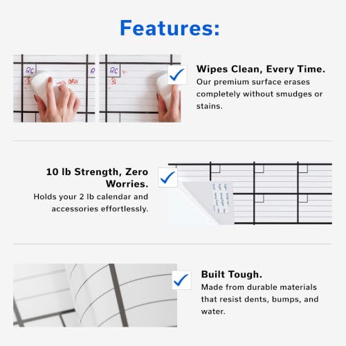 (2 PK) Large Dry Erase Calendar for Wall 36x48, Big Classroom Giant Month, Undated Reusable Family Monthly, Rolled Whiteboard White Board, Calendar Dry Erase Planner for Wall Erasable Office 48x36