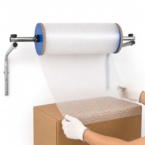 BDJSN Foam Wrap Roll Dispenser, Wall Mount Bubble Cushion Wrap Holder, Galvanized Steel Packaging Film Rack for Shipping Stations, Warehouses, Moving and Packing Workspaces 100cm