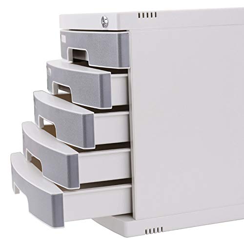 AFPSDLFJDLS File Manager- Desktop File Cabinet with Lock 5-Layer Storage Cabinet File Storage Box Drawer