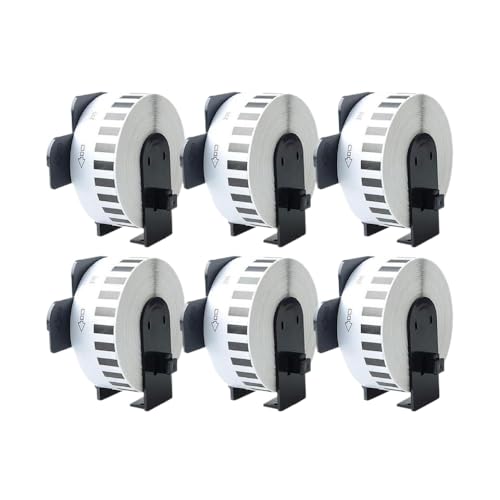 Thermal Label Rolls 6 Rolls DK 22210 DK 2210 29mm X 30. 48m Continuous Label Compatible with QL Printer