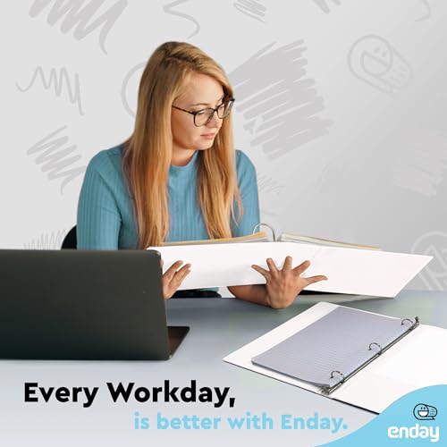 1 Inch Binders 3 Ring, White 1 Inch Round Ring Binder with Clear View Cover & 2 Inside Pockets, School Supplies Binders (24 PC) – by Enday