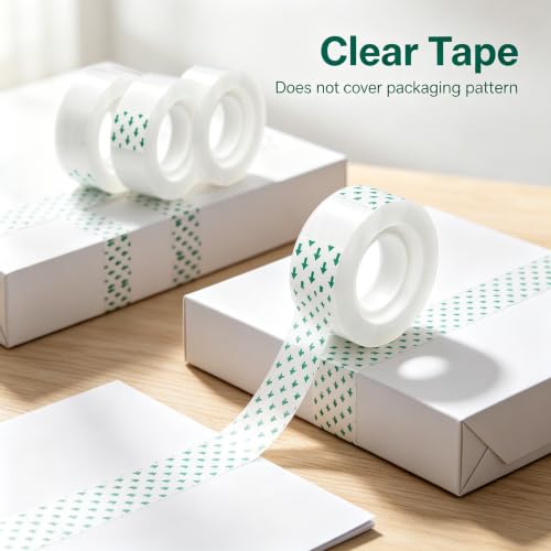 96 Rolls Clear Tape,Strong Sticky Transparent Tape Refills for