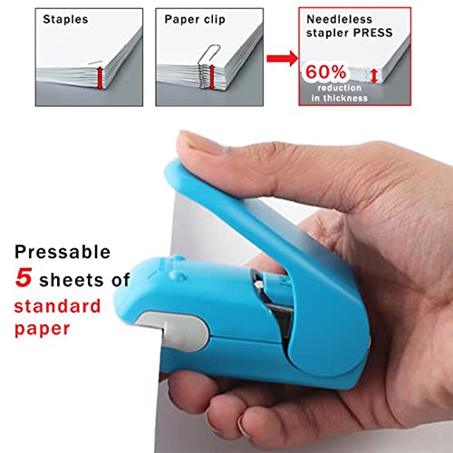 OEKFVCHVZ Staple Free Stapler Time Saving Effortless Needle Handhled Mini Portable with Staples Remover