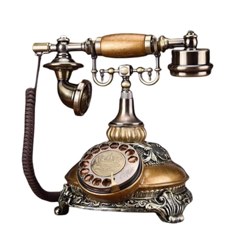 Retro 1920's Rotary Phones for Landline Mechanical Ringtone Vintage Corded with Redial for Home School Hotel Office