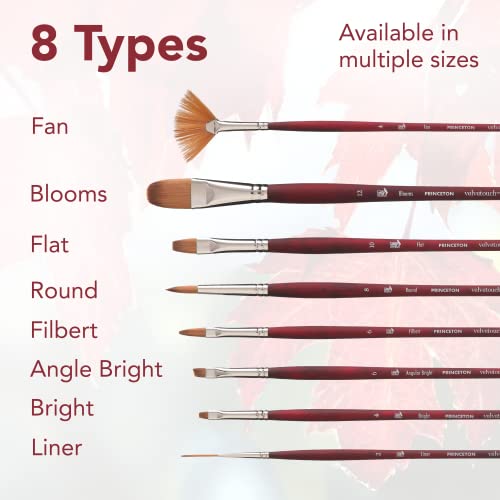 Princeton Velvetouch Long Handle Set, 4 Brushes - Professional Artist Brushes for Mixed Media, Acrylic, Oil.
