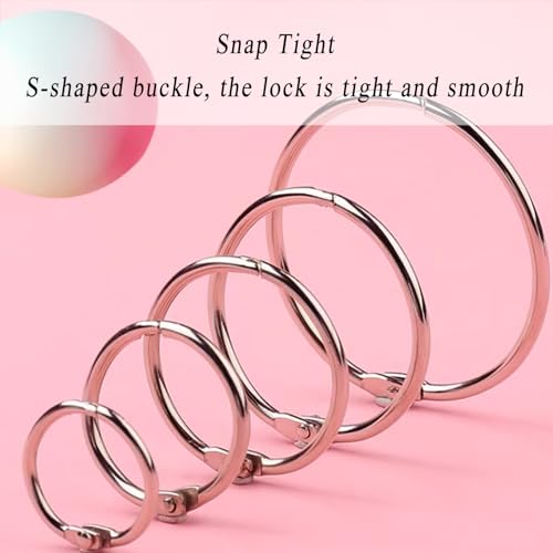 Ring binding, Binder rings 100pcs Book Rings, Metal Loose Leaf Inner Diameter 20mm/25mm Binding for DIY School Office Memo, Ring