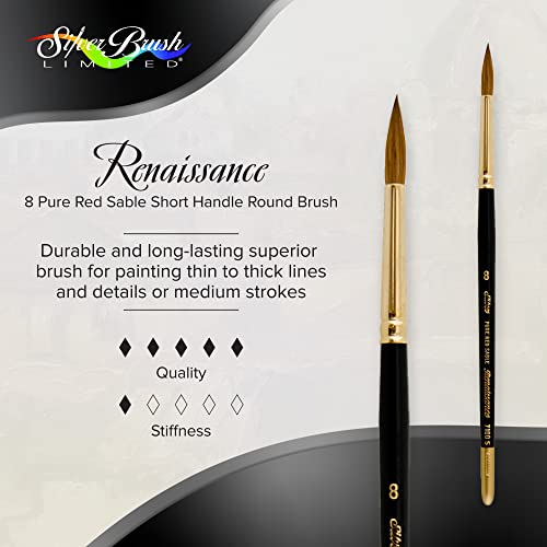 Silver Brush Limited Renaissance Round Watercolor and Oil Brush, Size 8