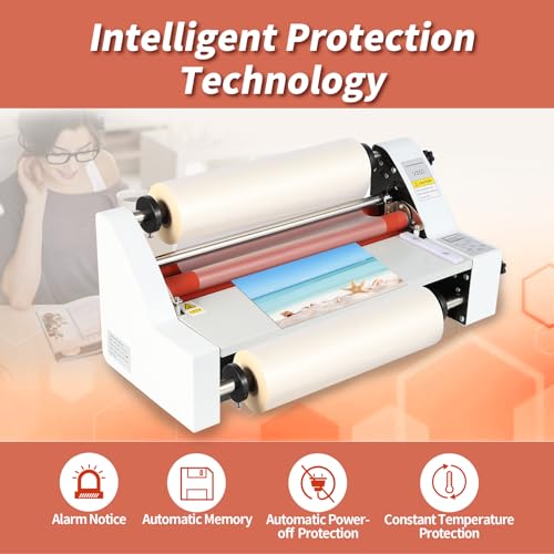 V350 Cold Hot Roll Laminator,350mm Laminating Machine,Single & Double Sided Thermal Laminator for Paper Card PVC Foil,Etc.,Digital Display & Temperature Control for Home Commercial Office School,700W