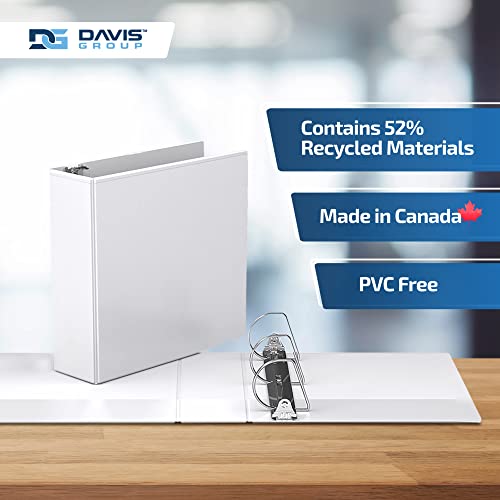 Easyview 3-Ring Binder, Clear-View Cover, 3" D Rings, White, 6 Pack