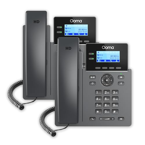 Ooma 2-Pack Provisioned 2602 Office IP Desk Phones for use with Ooma Office Cloud-Based VoIP. Virtual Receptionist, Desktop/Mobile App, Videoconferencing. Subscription Required.