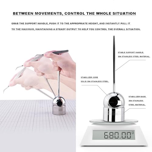 OSPSHPG Model Making Hand Stabilizer, Handheld Modeling Tool Stabilizer, Stainless Steel Design, Rotate Horizontally 360°, Vertically 210°, Effectively Reducing Hand Tremor