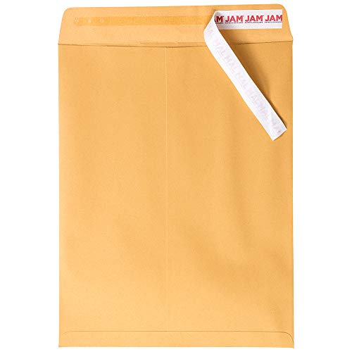 JAM PAPER 10 x 13 Open End Catalog Premium Envelopes with Peel and Seal Closure - Brown Kraft Manila - Bulk 500/Carton