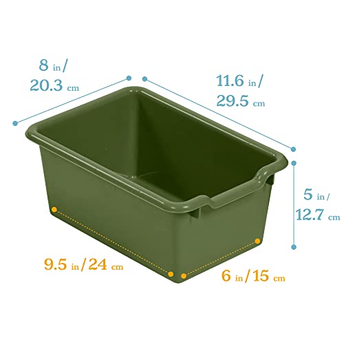 ECR4Kids Scoop Front Storage Bin, Multipurpose Organization, Earthtone, 20-Piece