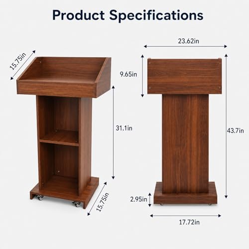 BGEDL Floor Standing Podium Speaking Lectern Stand Portable Podium Stand
