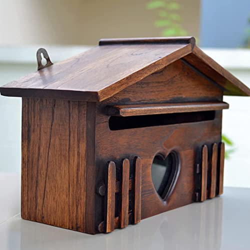 ZEELYDE Donation/Charity/Suggestion Box,Charity Fundraising Wooden Fundraising Box - Natural Wood Rustic Wall Mounted Suggestion Box, Christian Fundraising Storage Box - Suggested Charity Box