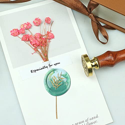 MLLXUXANCC Round Plants Grasses Flowers Wax Sealing Stamp Head w/o Handle Copper Seal Stamps Wedding Invitation Craft Making Tools Decor (Color : A) (B)