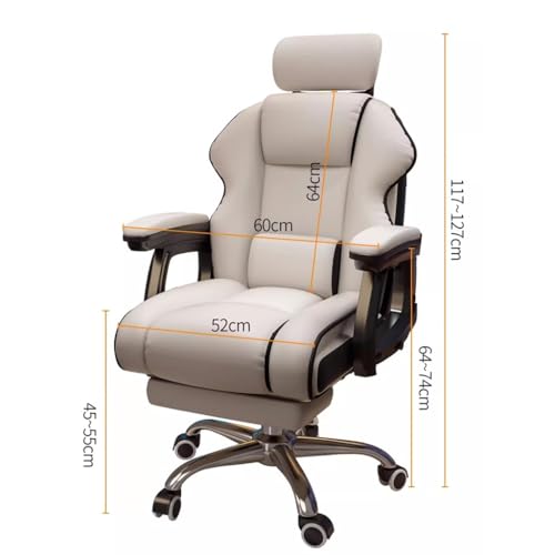 Ergonomic Office Chair with Footrest, Executive Chair PU Leather Computer Chair, Reclining Desk Chair with Leg Rest, Big and Tall Chair 450 lbs Capacity(Black)