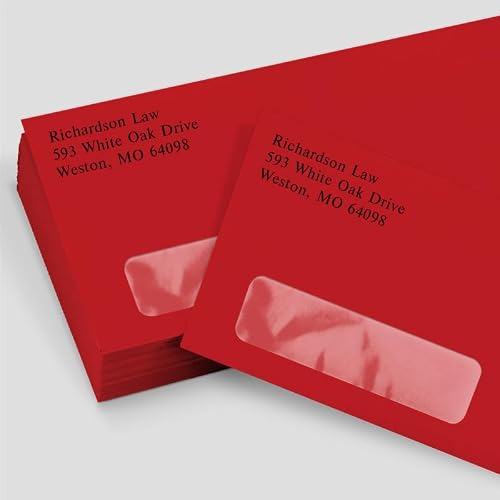 LUXPaper #10 Business Window Envelopes | 4 1/8" x 9 1/2" | Ruby Red | 80lb. Text | 1,000 Qty