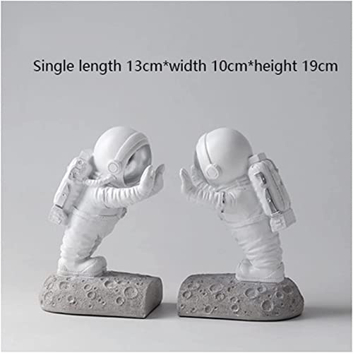 LIOONS Bookends Modern Astronaut Decor Bookend Heavy Duty Resin Book Stoppers 13 * 10 * 19cm Hold Books for Library Office Book Ends