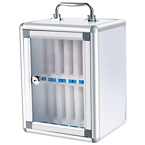 Phone Storage Cabinet 6-60 Slots Aluminum Alloy Wall Phone Box with Lock Pocket Chart Classroom Factory Cell Phone Holder (Color : 12)
