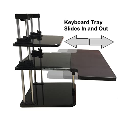 MXJIAYDNX Sit/Stand Desk Riser Three Level Height Adjustable Lightweight Standing Laptop Desk Notebook/Tablet PC/Monitor Holder Stand (White)