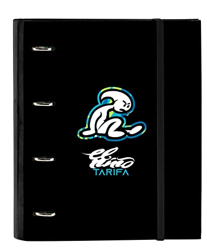 EL NIño Green Bali – 4 Ring Binder 35 cm with 100 A4 Sheets, Ideal for Children of Different Ages, Comfortable and Versatile, Quality and Strength, 27 x 3.5 x 32 cm, Black