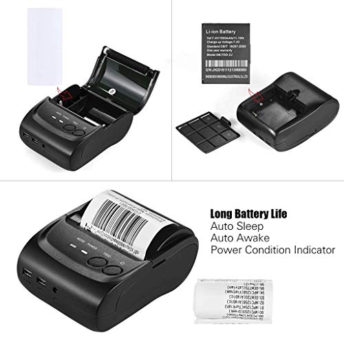CGTENBS Portable Thermal Printer Handheld 58mm Receipt Printer for Retail Stores Restaurants Factories Logistics, 10 Paper Rolls