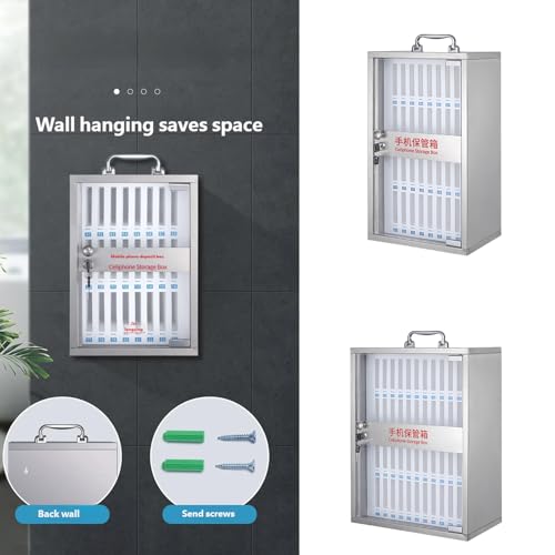 Oxxggkao Privacy Protected Wall Mounted Phone Safe with Nonrust Steel for Secure Storage in Schools and Gyms Lockable Storage