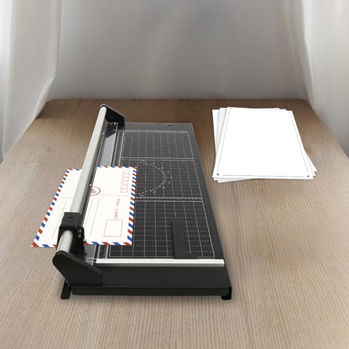 Precision Rolling Cutter Black 24/36 Inch Manual Rolling Trimmer Heavy Duty Rotary Paper Trimmer Professional Cutting Table for Photo Paper, Film, Office Paper, PVC (36 inch)