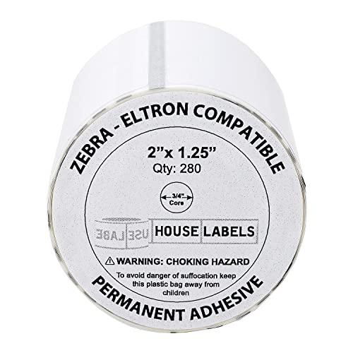 HouseLabels Compatible with Zebra, 3/4" Core, 2" x 1.25"