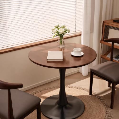 RIXNOMA Round Conference Table, Wooden Meeting Room Table with Thickened Top and Wood Base for Office Conference Rooms, Small Office Spaces, and Boardroom Meetings