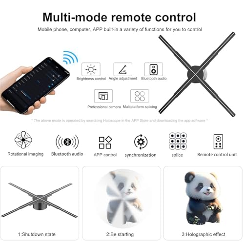 56cm Naked Eye 3D HD Fan Holographic Projector 678 LED Remote Advertising Display Support Picture Video GIF Logo WiFi Connection
