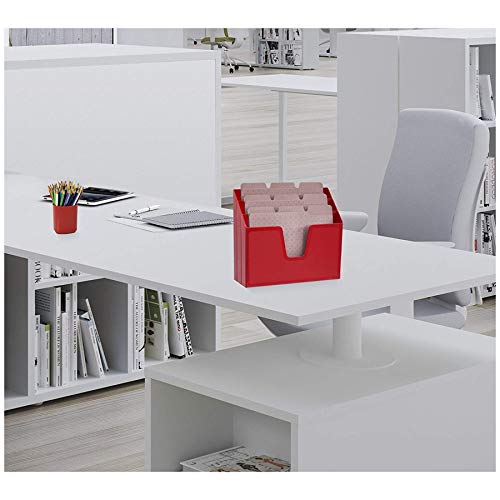 Acrimet Horizontal Triple File Folder Organizer Sorter, Letter Size, Red