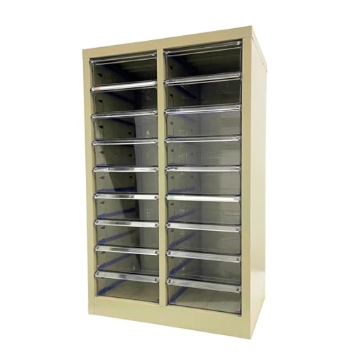 Yokoma File Cabinet 18 Medium Transparent Drawers Vertical Home Office Storage Paper Organizer Document Cabinet