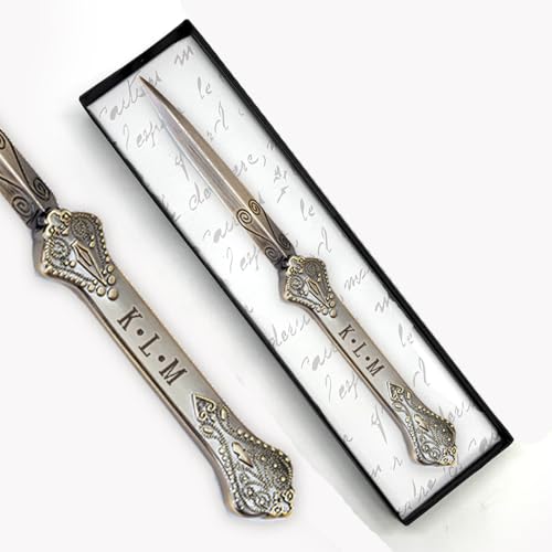 Personalized Antiqued Metal Letter Opener – Handcrafted in USA Vintage Paper Knife 7" – Custom Engraved Monogram Gift for Executive Desk Accessory- Choice of Monogram Style